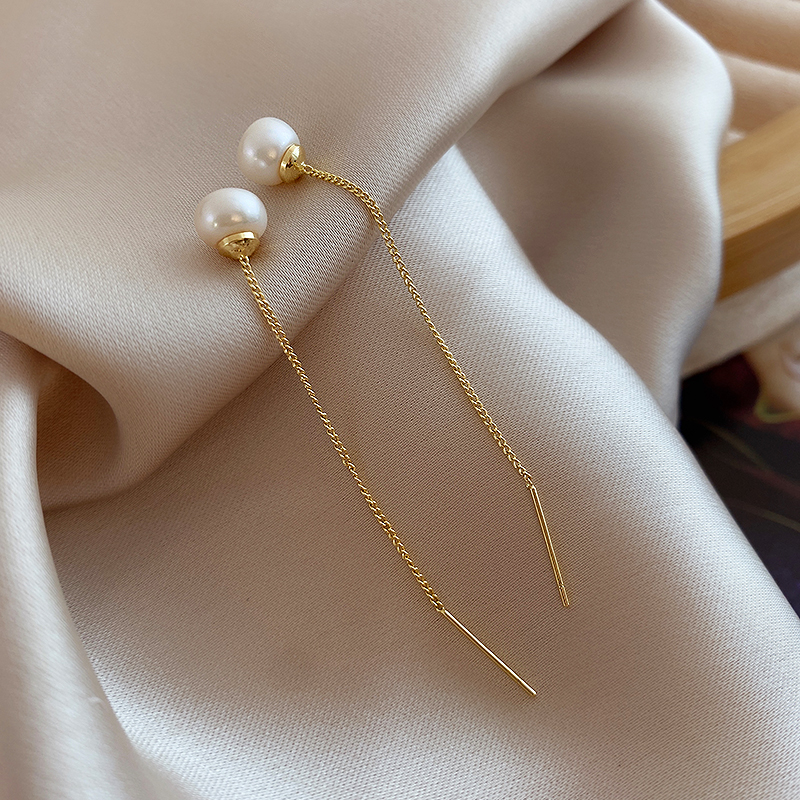 迪丽热巴同款淡水珍珠耳线女长款耳环2022年新款耳线