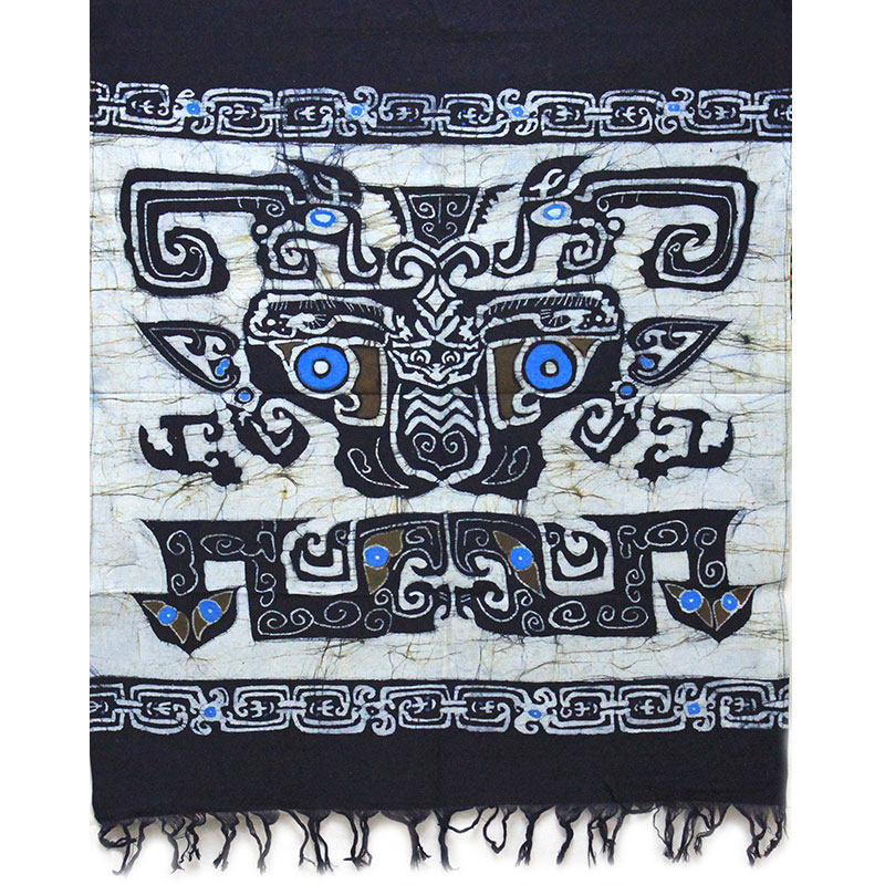 云南民族特色工艺品蜡染饕餮布艺图腾装饰画客厅苗族蜡染