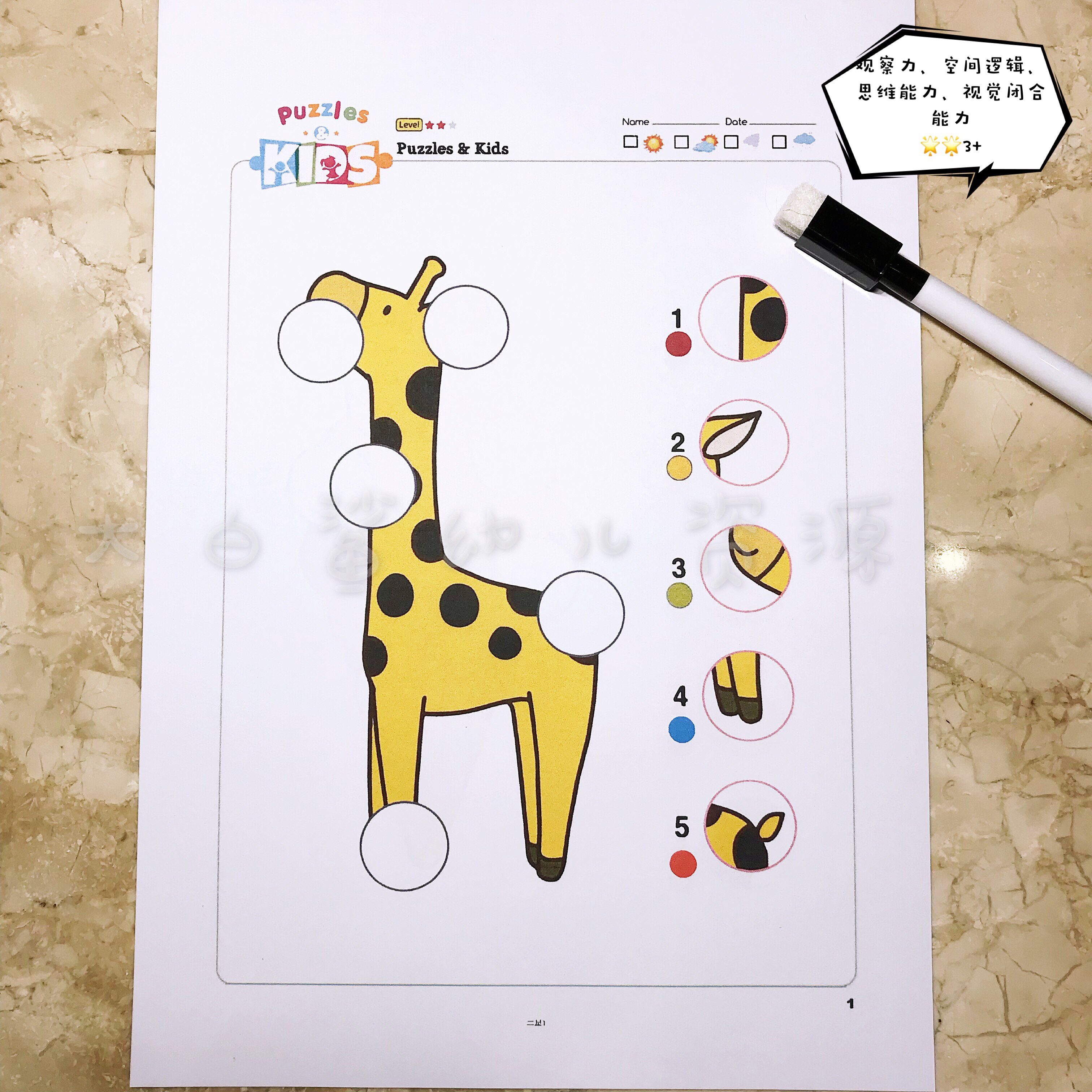 找缺失幼儿园宝宝儿童注意力观察力训练智力开发拼图启蒙题卡教具