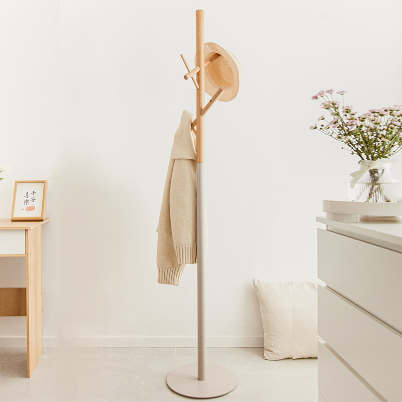 日式挂衣衣架卧室落地简约简易转角客厅铁艺衣帽架