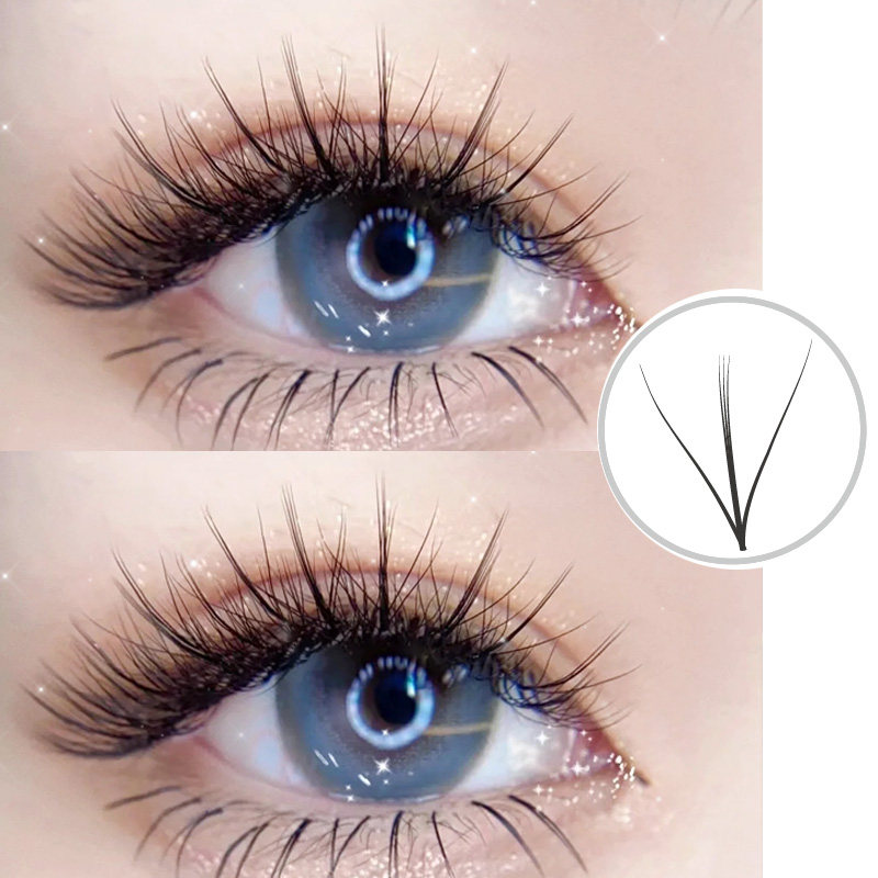 jovisa原装扶桑轻羽睫毛三根0.07三叶草加密夹心假睫毛