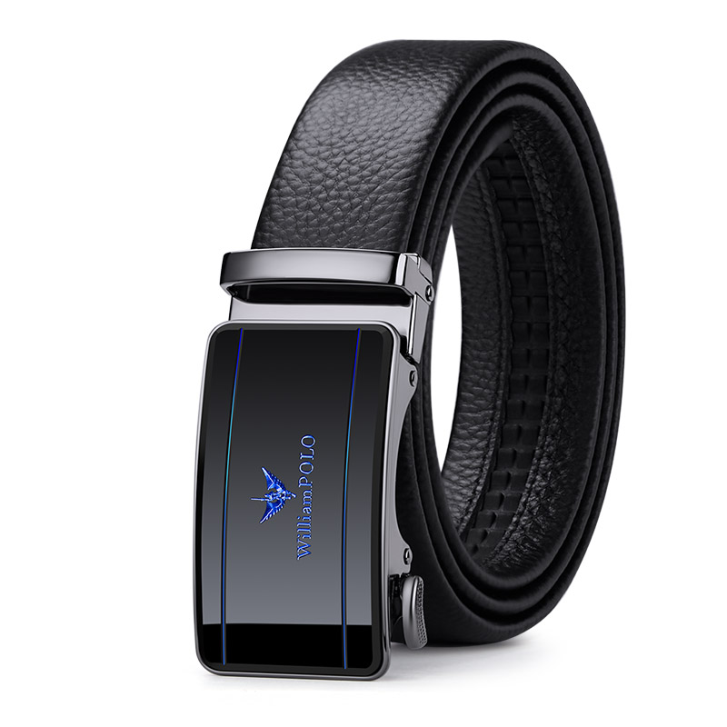 保罗正品皮带真皮高档青年自动扣头层纯牛皮腰带