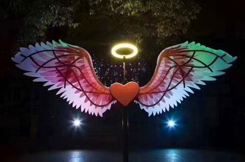 led发光翅膀网红打卡拍照橱窗背景背景墙墙面翅膀