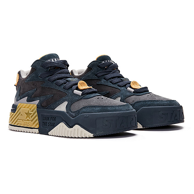 starter休闲运动古板复古中帮毛皮运动鞋休闲男女增高板鞋