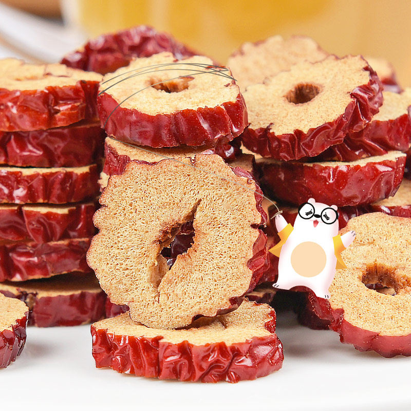 新疆大红枣片无核酥脆枣片干泡茶泡水喝养生孕妇零食1000g枣圈 - 悠趣