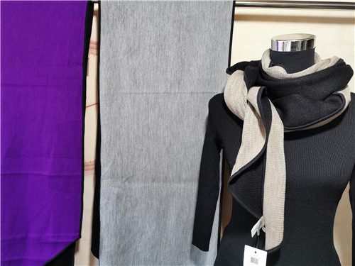 全家造型尖角包边针织舒适秋冬厚实色系超多围巾