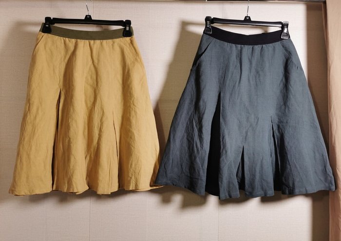 棉麻休闲森系两色重度水洗半身中膝裙纯棉布半身裙