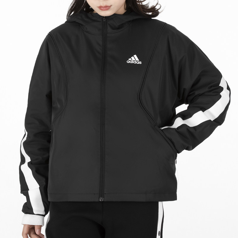 阿迪达斯加绒外套秋冬季新款连帽棒球防风运动服夹克运动茄克