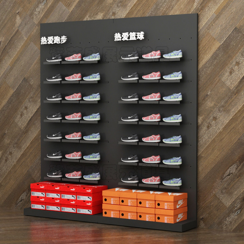 运动鞋展示架黑色烤漆店铺商用陈列创意商用展示柜