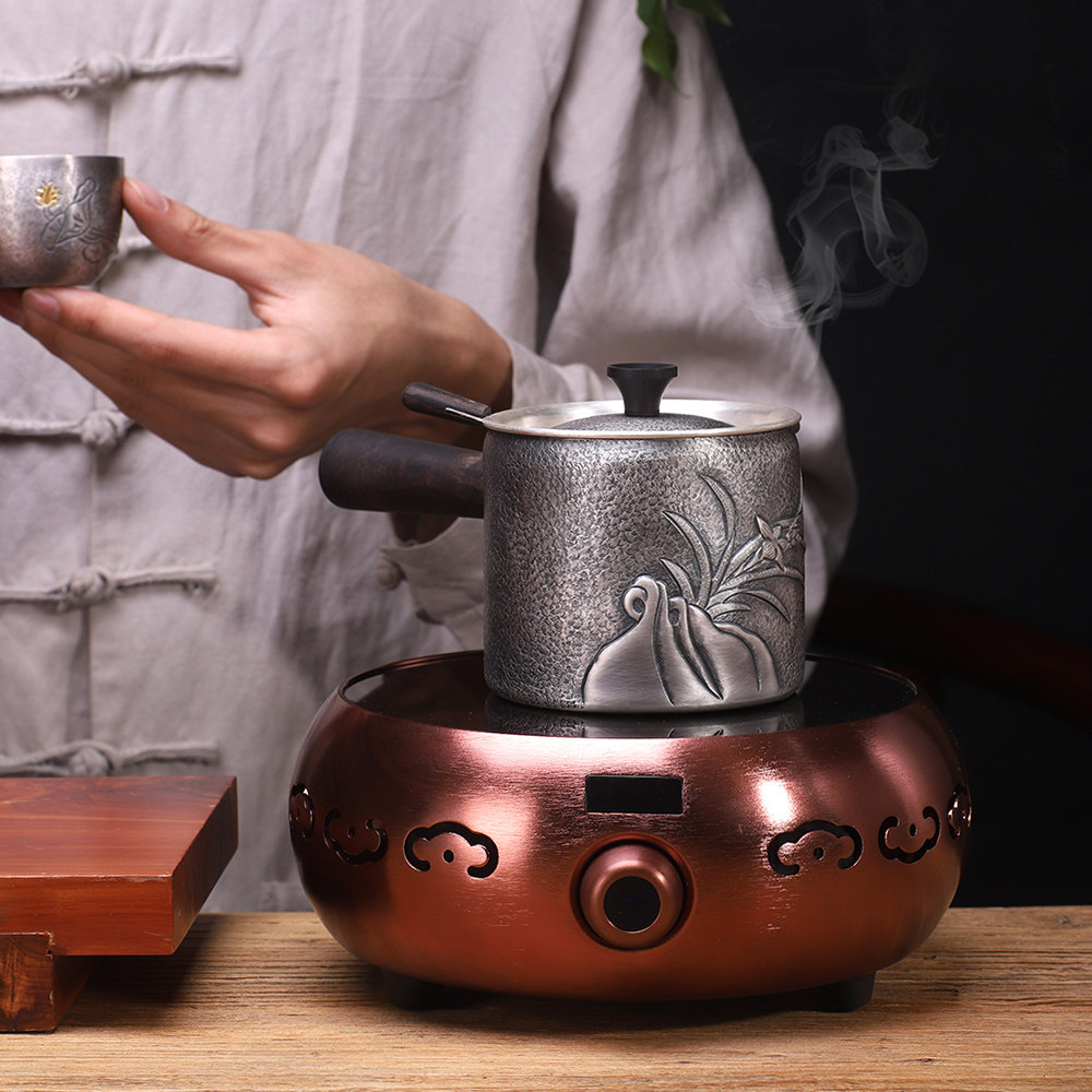 银壶纯银999烧水壶煮水器纯银功夫泡茶壶茶漏网茶壶银茶具银茶壶
