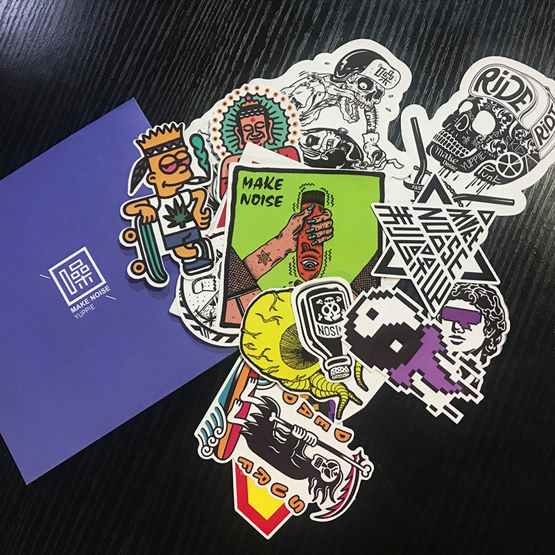 雅痞制噪嘻哈脏标hiphop潮流行李行李箱箱门滑板贴纸