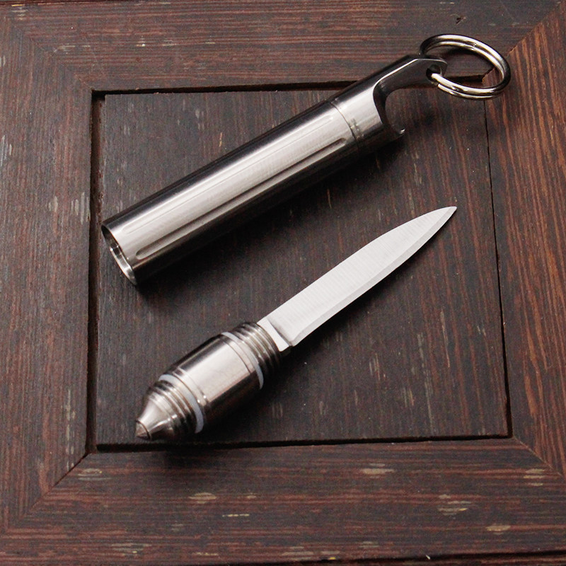 新品钛合金小刀美工刀钨钢破窗锥刀防身迷你刀子拆信刀