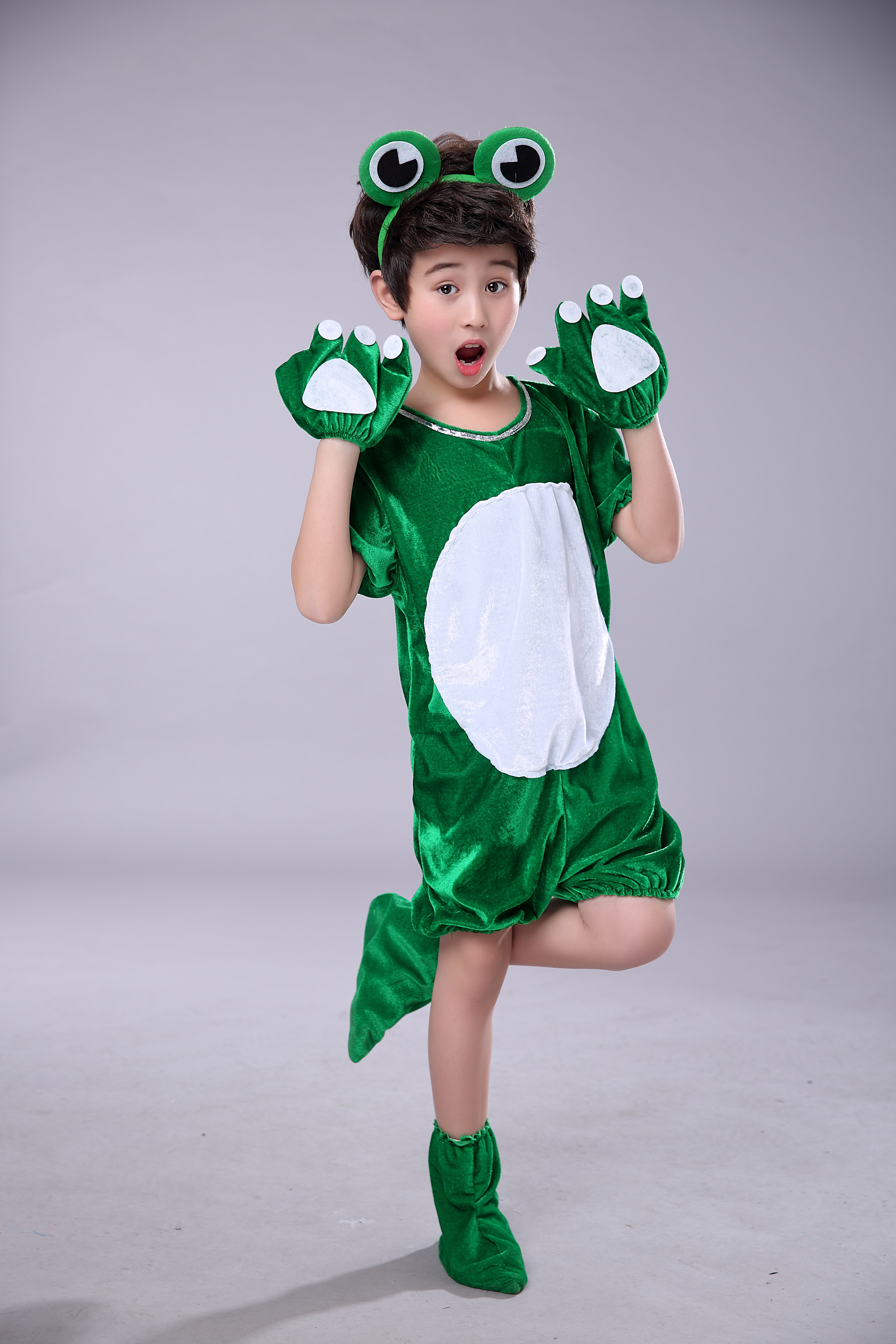 青蛙演出服儿童六一小蝌蚪找妈妈小跳蛙小青蛙卡通动物舞蹈表演服