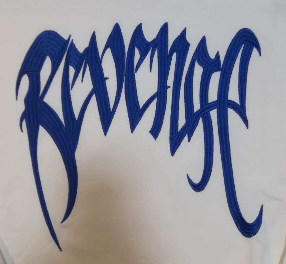 现货revenge蓝色刺绣标志米白白色卫衣xxxtentacion美潮卫衣