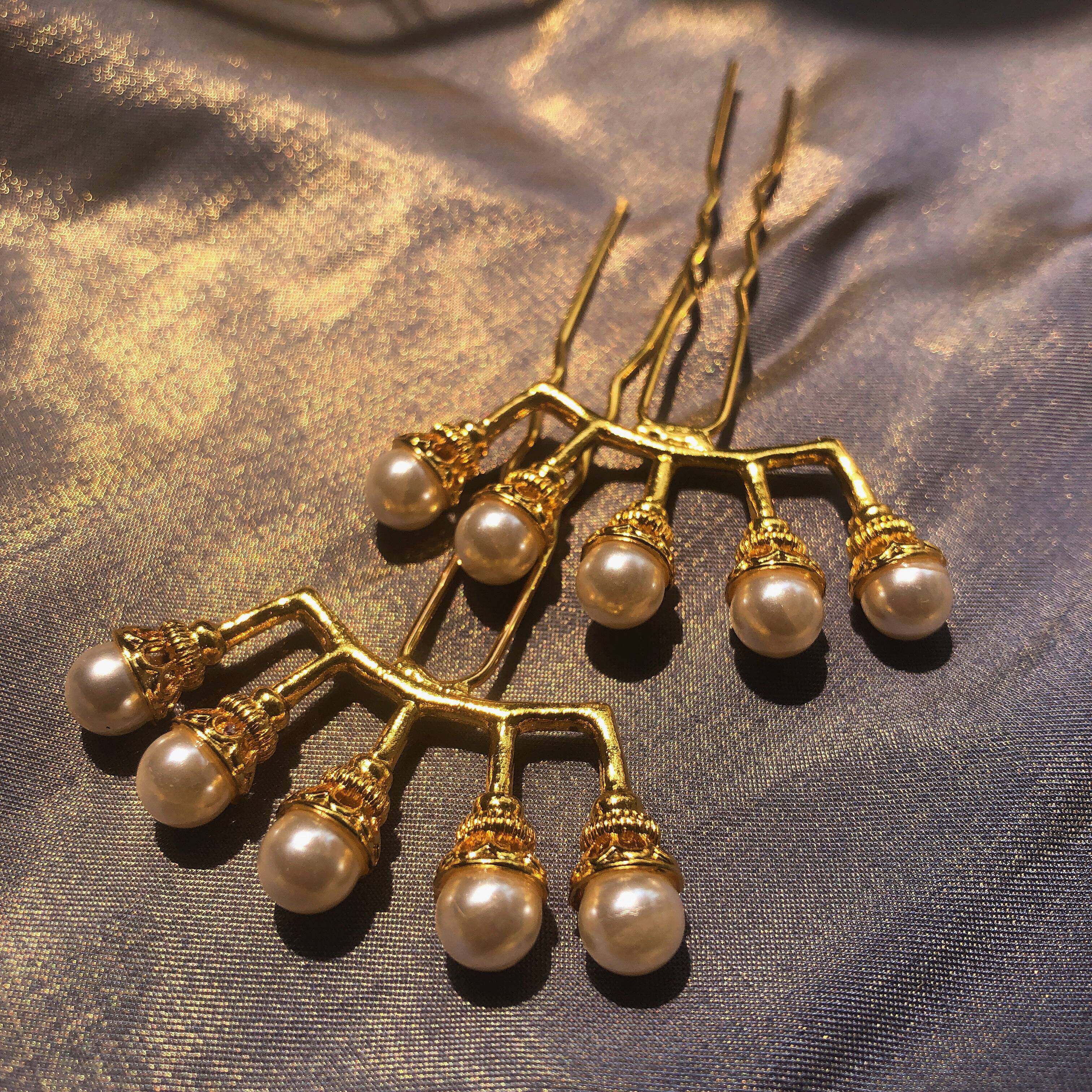 汉服头饰古风发饰珍珠排钗排簪珠钗发钗簪明制发饰