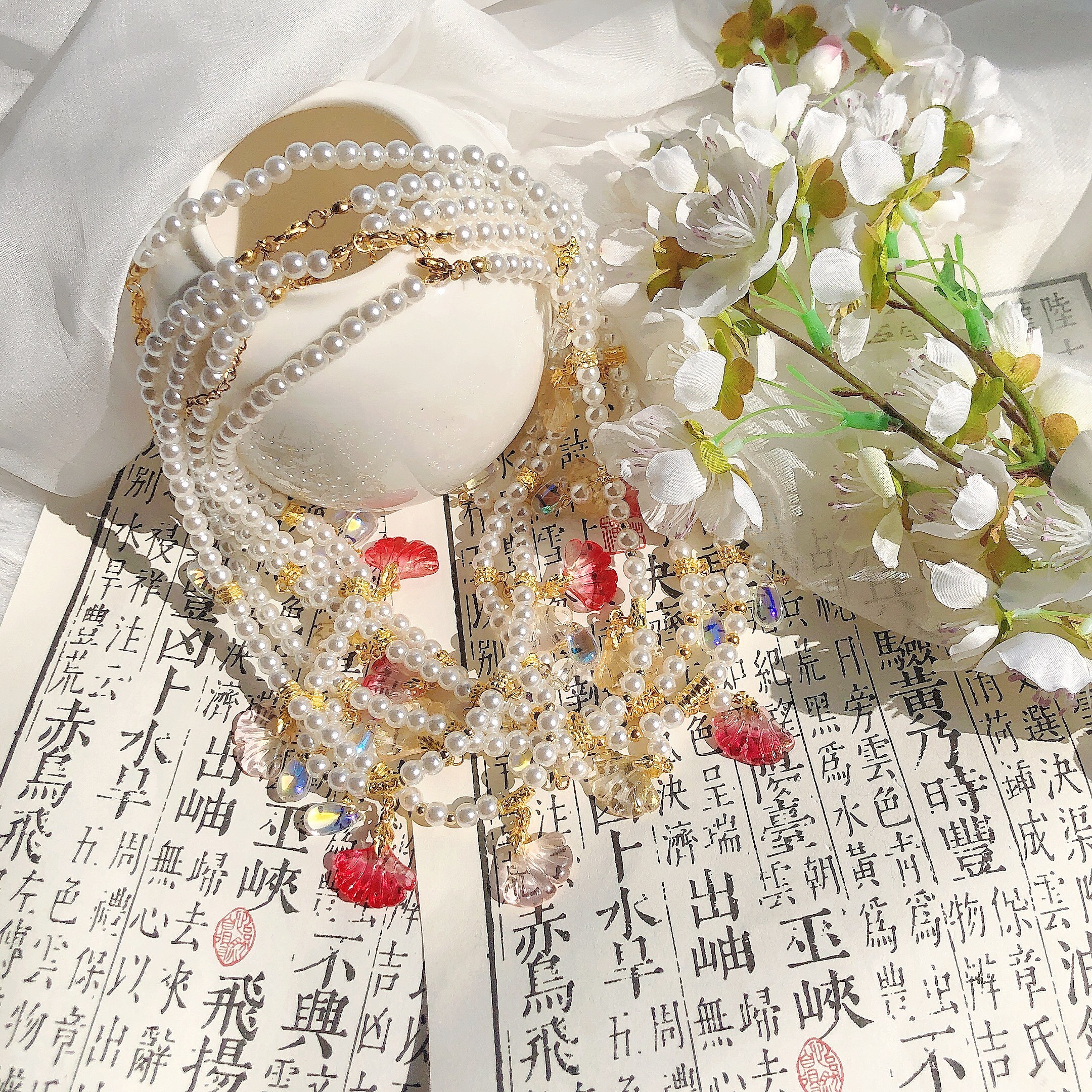 璎珞项圈珍珠项链明制汉服配饰古风流苏古装项链