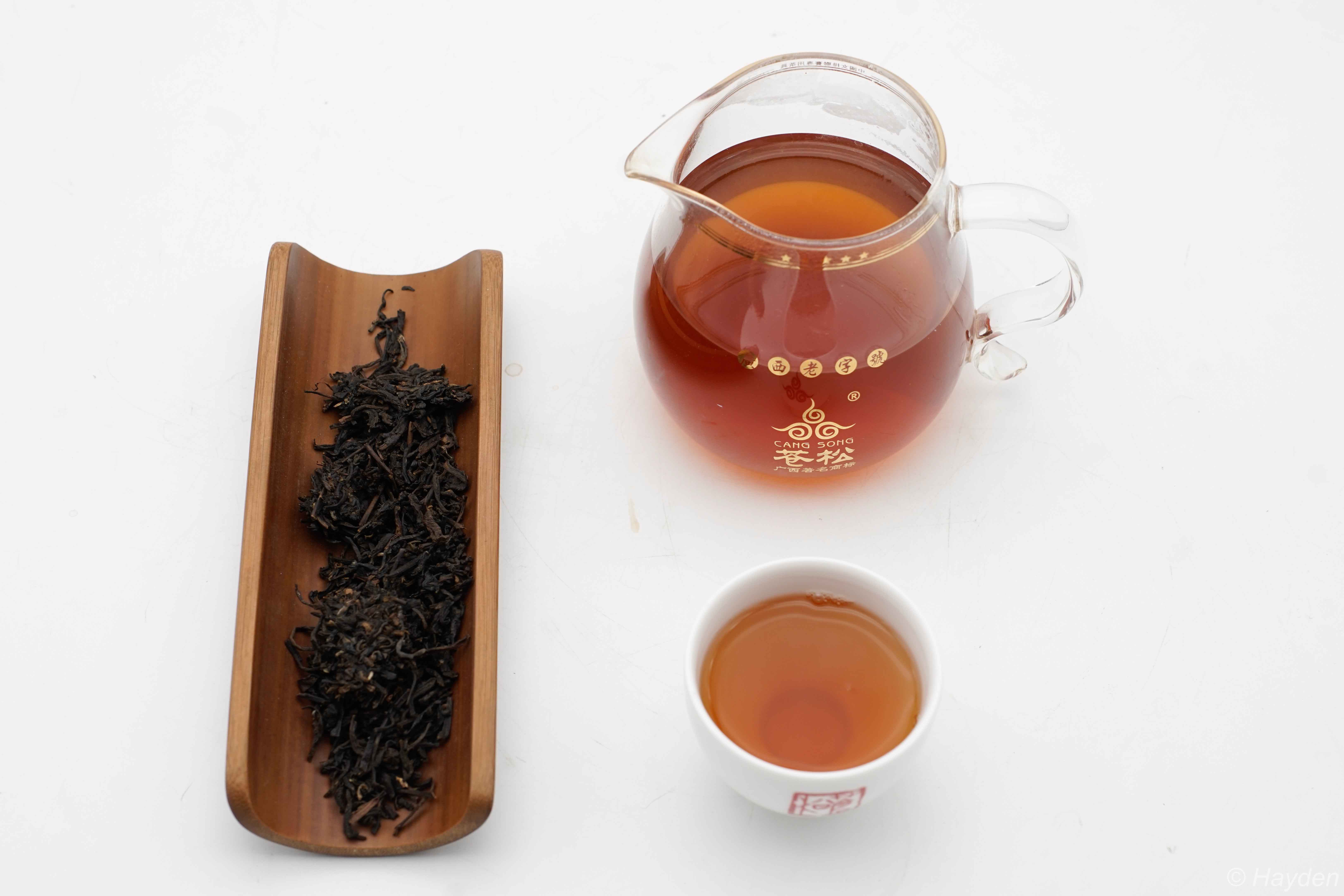 苍松六堡茶生态团茶500g富硒茶梧州正品去湿黑茶特级广西特产