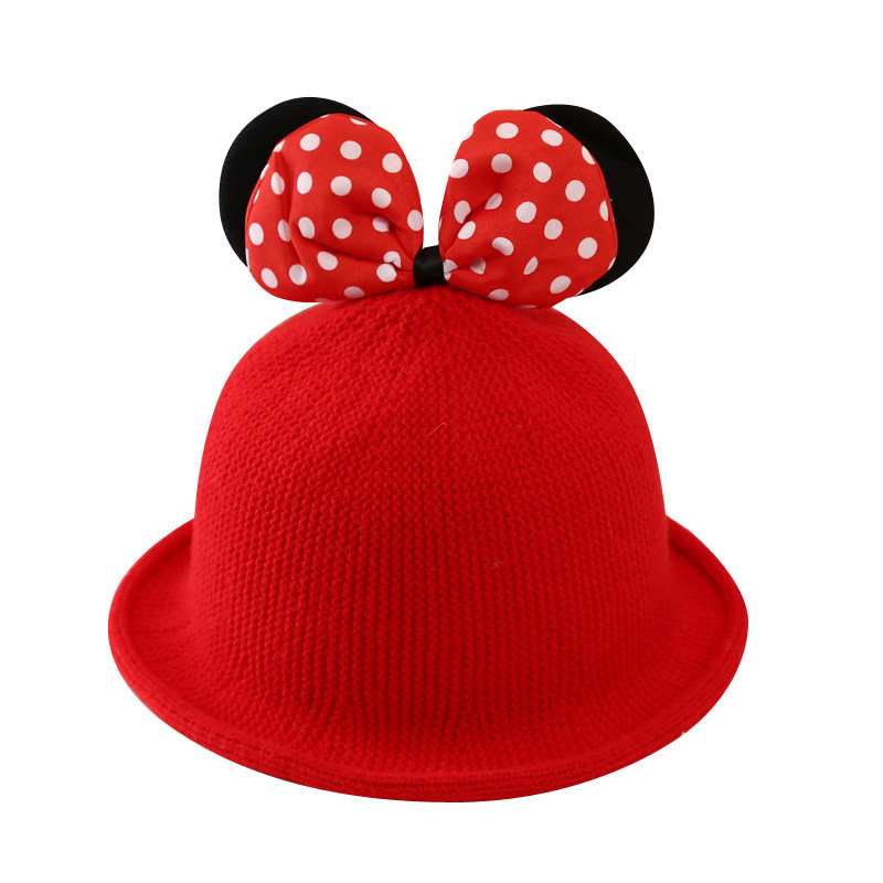 米奇女宝宝帽子2020年冬季洋气女童毛线儿童秋款韩国时尚男宝婴儿