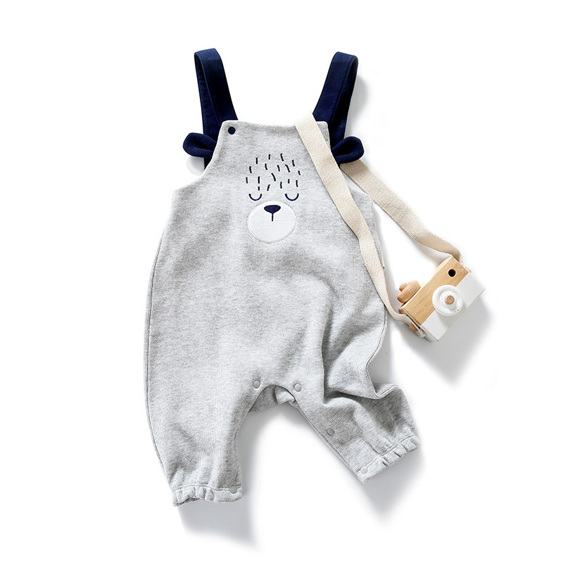 2020春装新款吊带裤男女宝宝背带裤中小童纯棉裤子婴儿开档连体裤