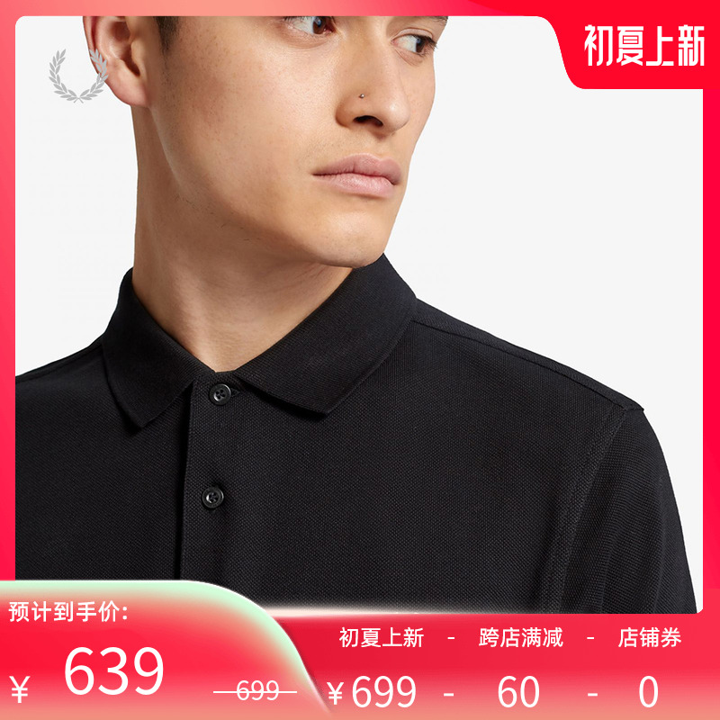 FRED PERRY男士POLO衫2022春季新款棉麦穗修身短袖休闲潮流M6000