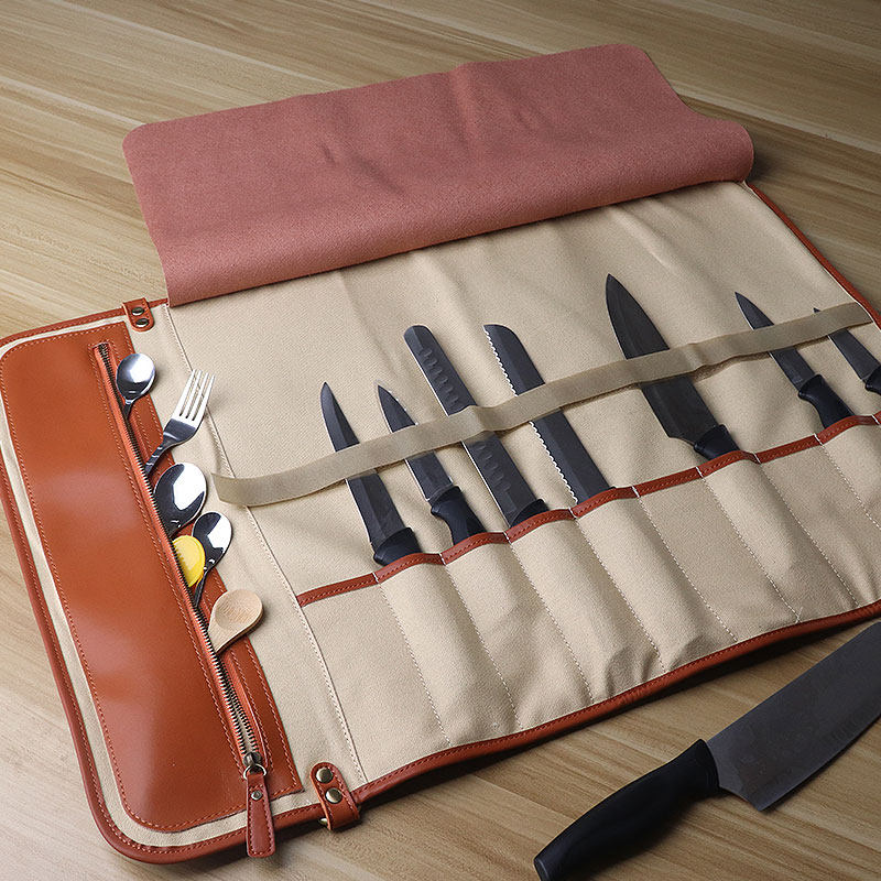 厨师刀具收纳包纯皮便携式卷筒手提工具包西餐厅主厨其他收纳袋