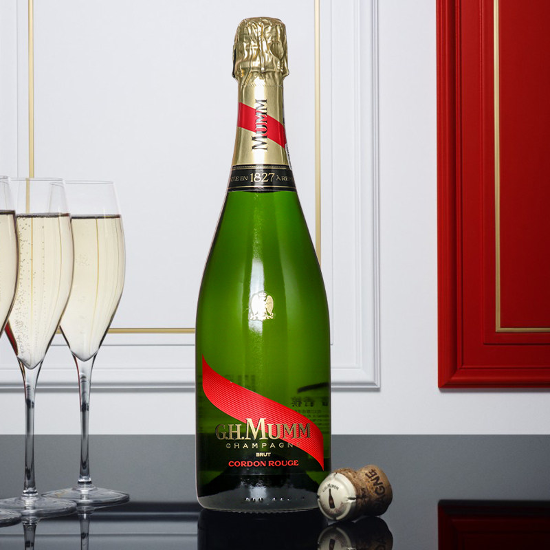 玛姆红带香槟ghmumm葡萄酒起泡天然型高泡气泡起泡及香槟葡萄酒