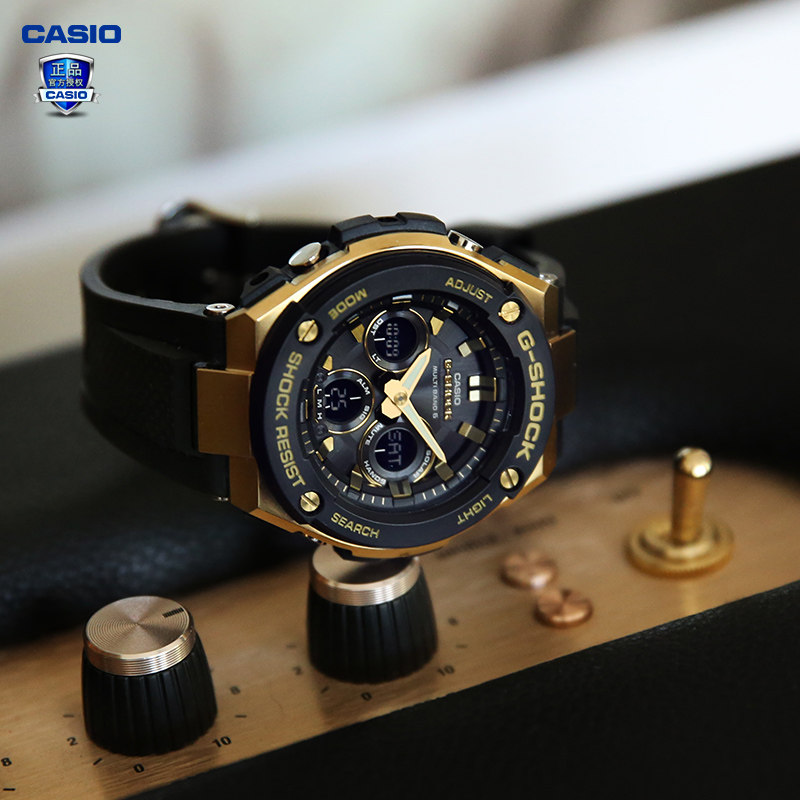 casio卡西欧手表gsteel太阳能电波防水gshock男表gstw300日韩腕表