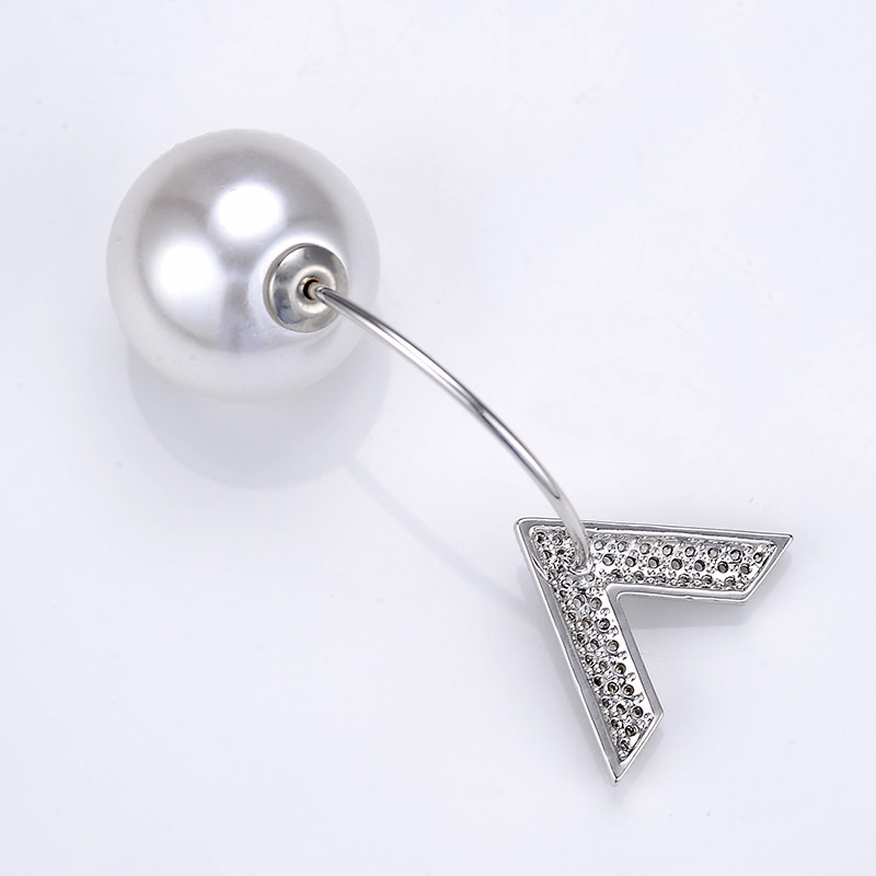 走光胸针韩国珍珠一字插针弯针开衫领小别针胸针