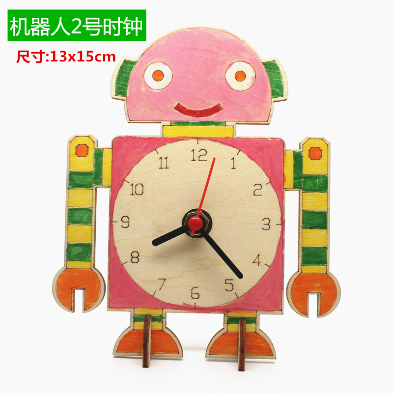 儿童时钟教具自制钟表手工diy材料科技制作教学模型学生认识时间