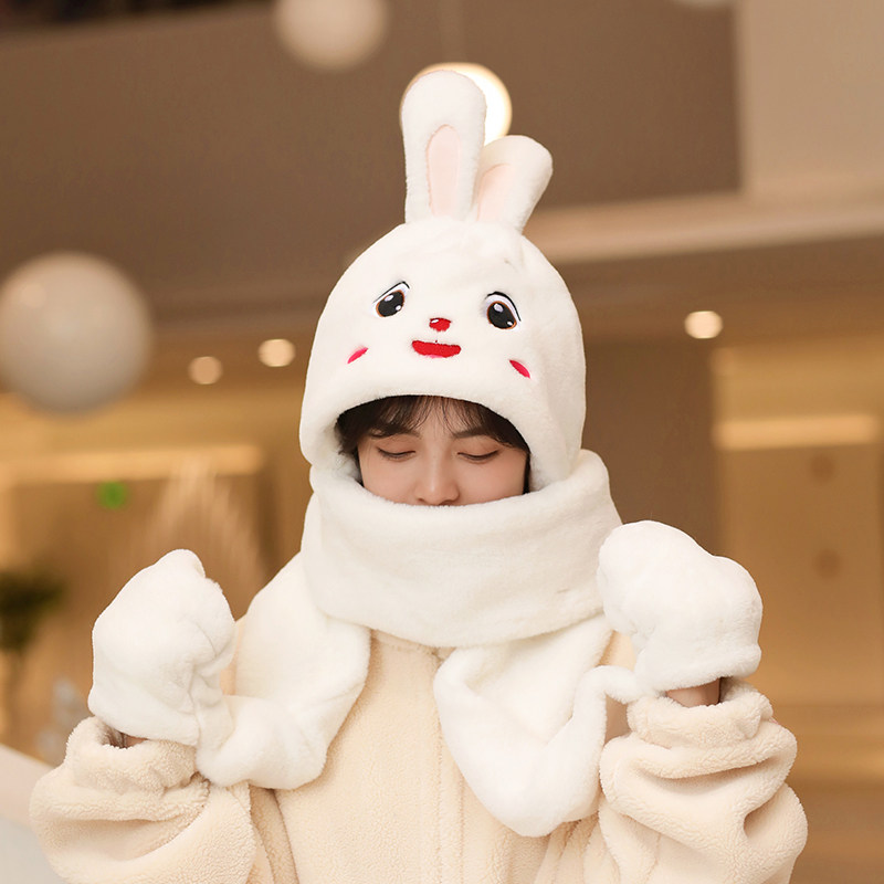 兔子耳朵帽子子女秋冬冬天可爱卡通甜美卖萌帽子