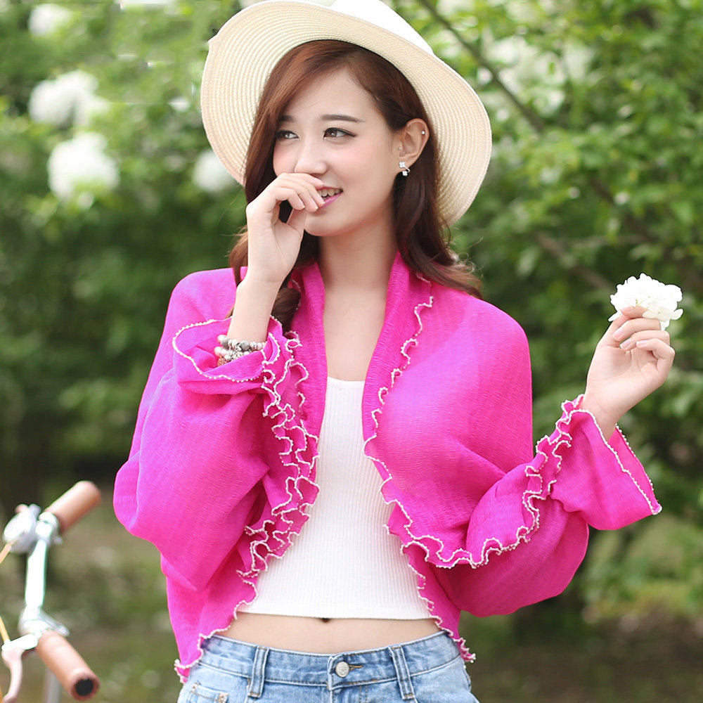 开车雪纺防晒披肩女士夏季防紫外线长袖丝巾骑车空调衫防晒衣百搭