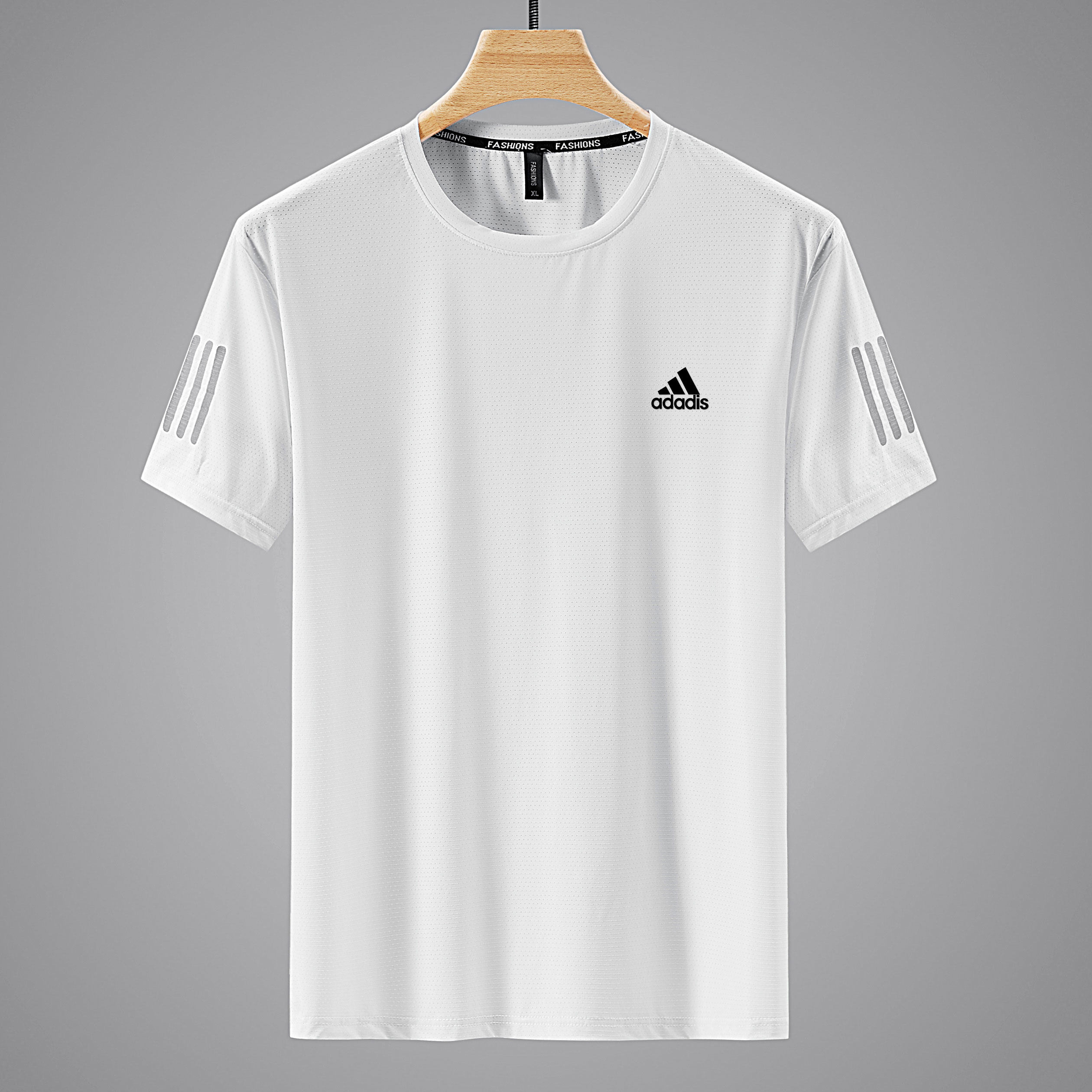 高档衣大宽松品牌夏季短袖运动冰丝阿迪透气t恤