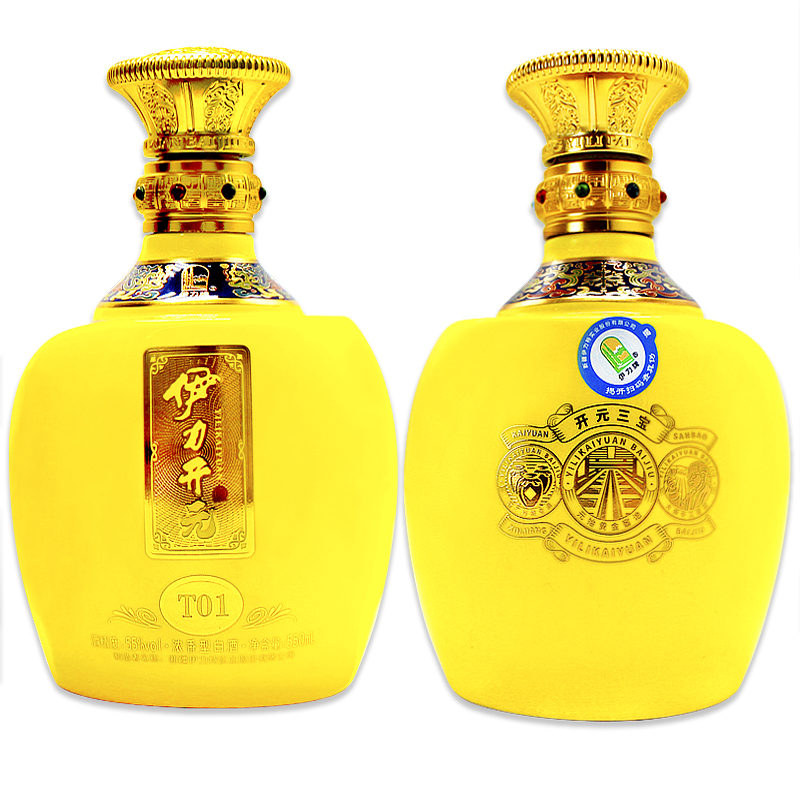 新疆伊力特伊力开元55度550ml实木礼盒装超伊力王酒浓香型白酒 - 多券