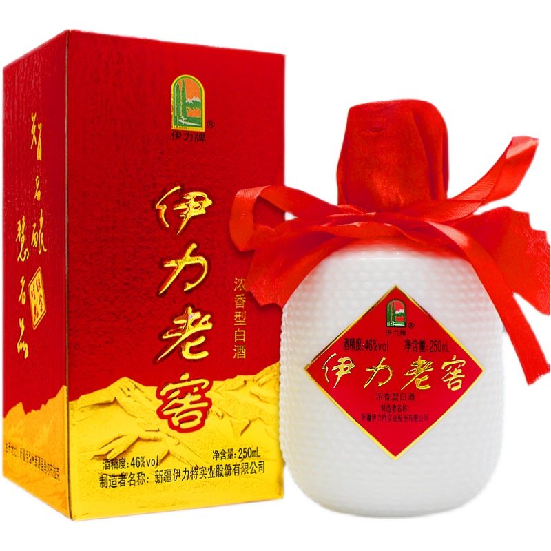 老窖新疆酒伊46度镀金时光伊力特伊犁伊利250ml白酒