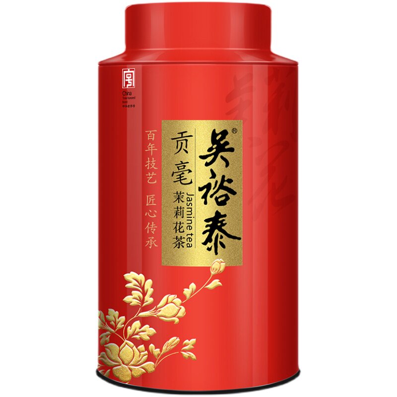 吴裕泰茉莉花茶茉莉贡毫镇店1887金罐特种茶叶扛鼎组合180g