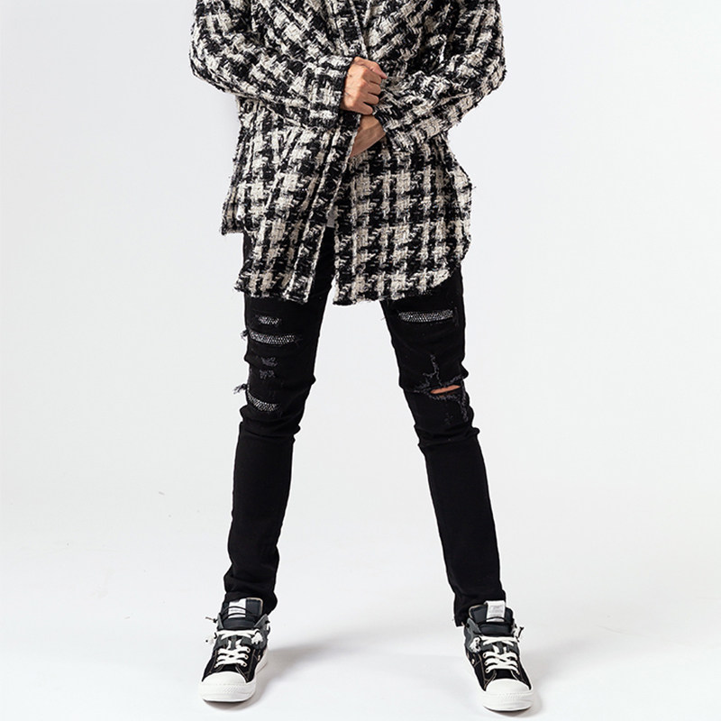 amiri经典钻做修身弹力镶钻高街牛仔裤牛仔裤