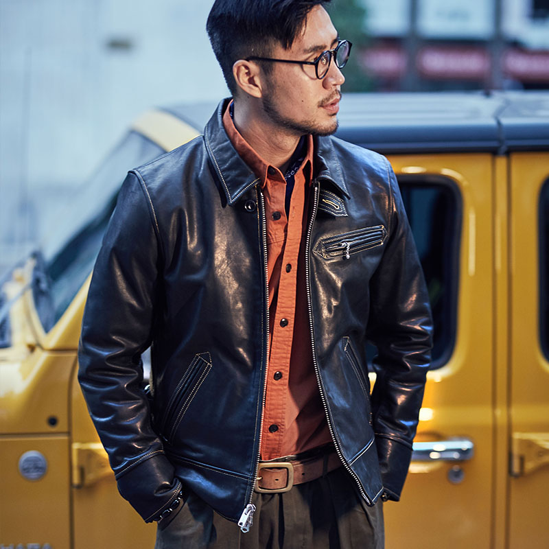 真皮马皮皮衣阿美咔叽机车服日复古短款时尚皮衣