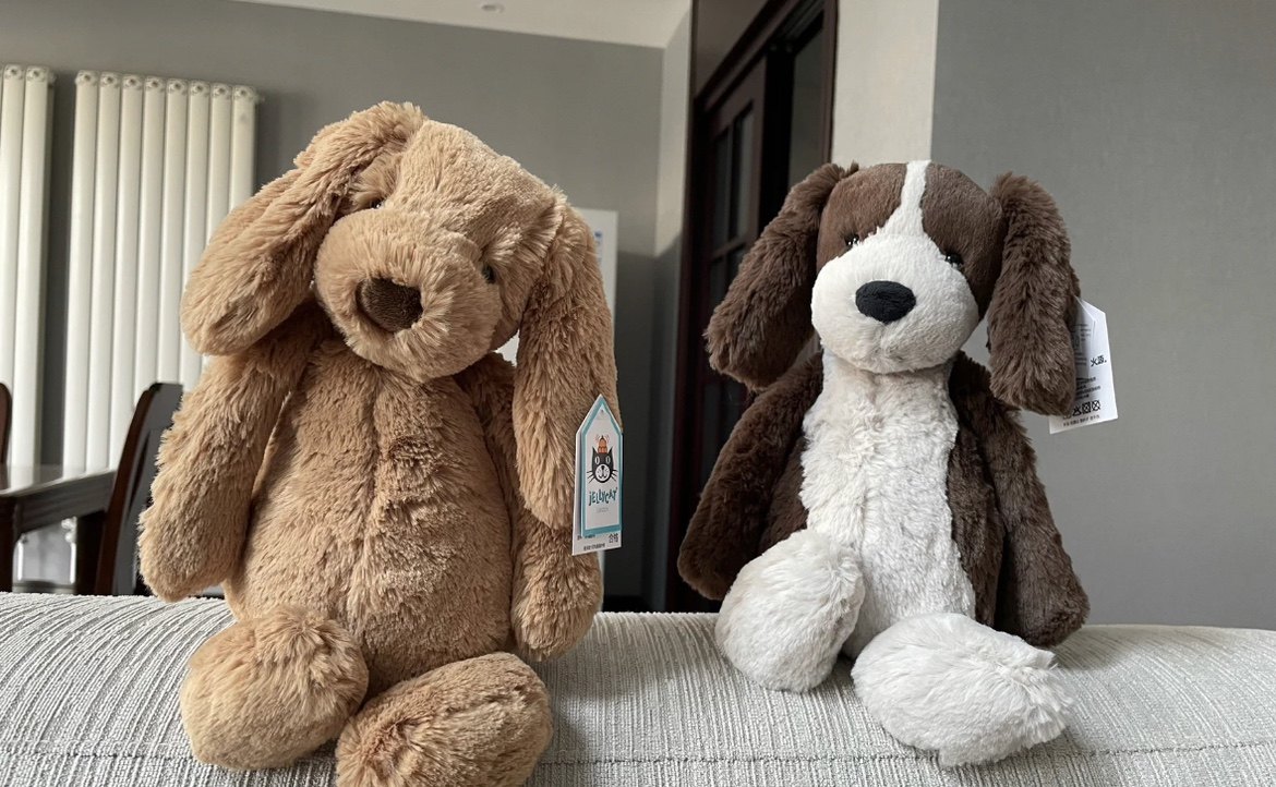 上海正版现货英国jellycat凯里牛牛害羞海盗狗爱心毛绒