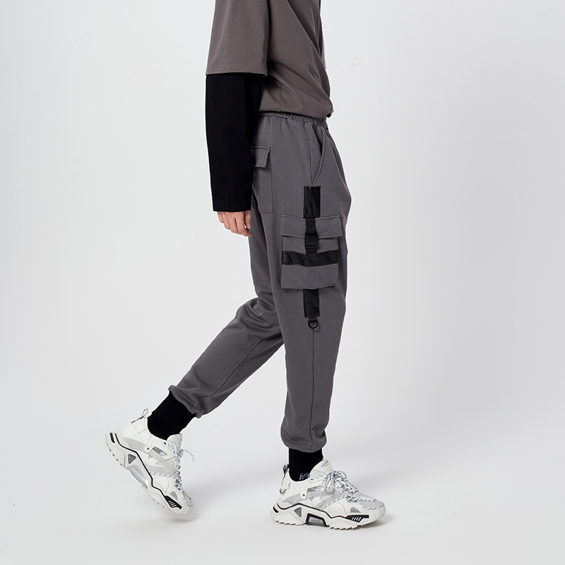 UMBNESS官方 国潮工装男束脚休闲长裤 百搭修身小脚运动针织卫裤