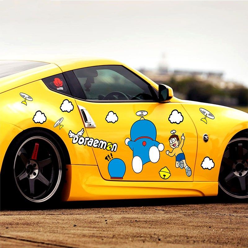 贴纸哆啦汽车车身车贴划痕遮挡卡通创意拉花汽车装饰贴