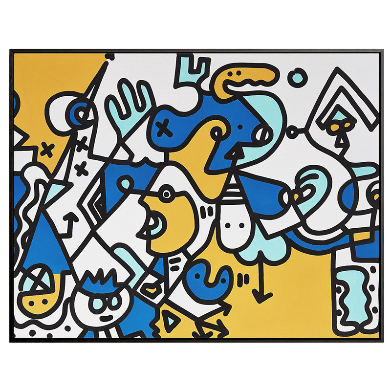 三小小姐郑元无原创个性涂鸦艺术装饰画客厅卧室现代装饰画