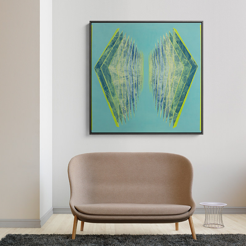 三小小姐陈晗对称现代轻奢抽象艺术装饰画工作室现代装饰画