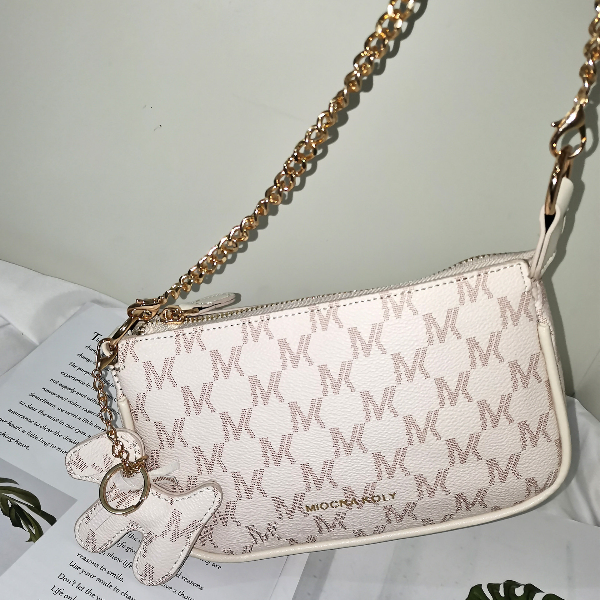 复古mk单肩时尚新款2020麻将包女小法式腋下腋下包