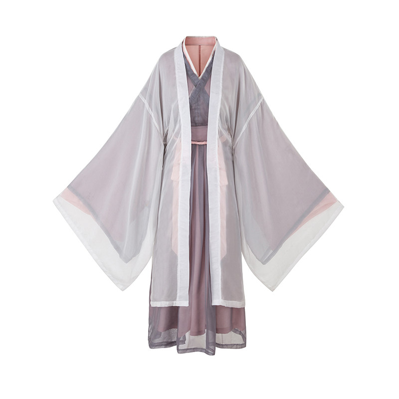 涧秋烟雨魏晋纯色汉服女交领大袖衫仙飘逸春季汉服