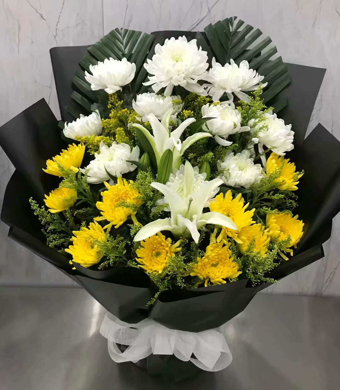 清明节成都重庆菊花花束花篮扫墓祭奠白事追悼鲜花速递同城