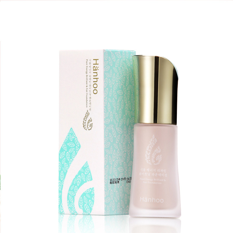 韩后植物能量焕彩皙白粉底液裸妆bb保湿提亮粉底液