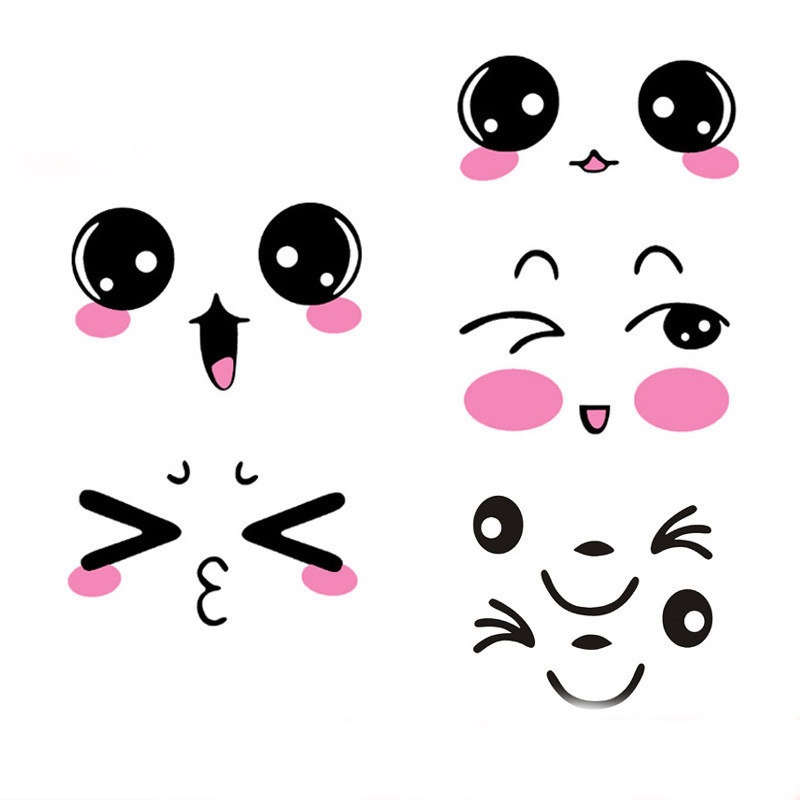 车贴汽车装饰贴纸可爱后视镜卡通创意卖萌笑脸眼睛汽车装饰贴