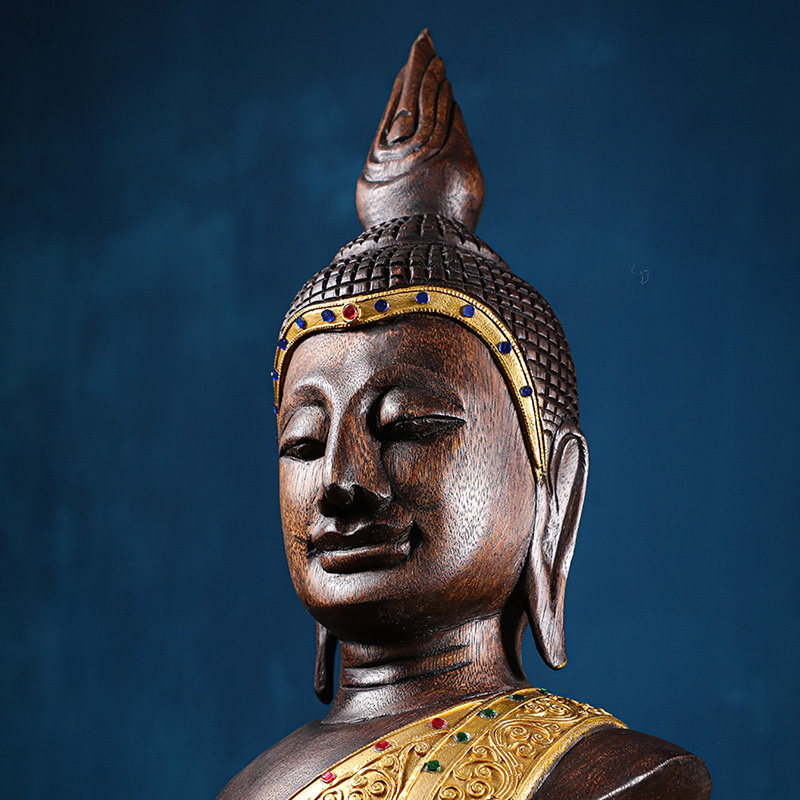异丽泰国工艺品木雕佛祖摆件释迦牟尼禅意泰式佛像摆件