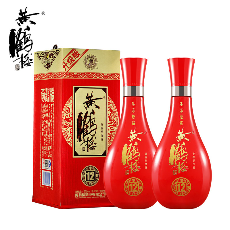 酒厂直供黄鹤楼酒生态原浆12婚宴酒42度500ml兼香型白酒年