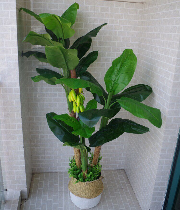 西欧风情绿植仿真香蕉大型落地盆栽室内外客厅酒店仿真绿植